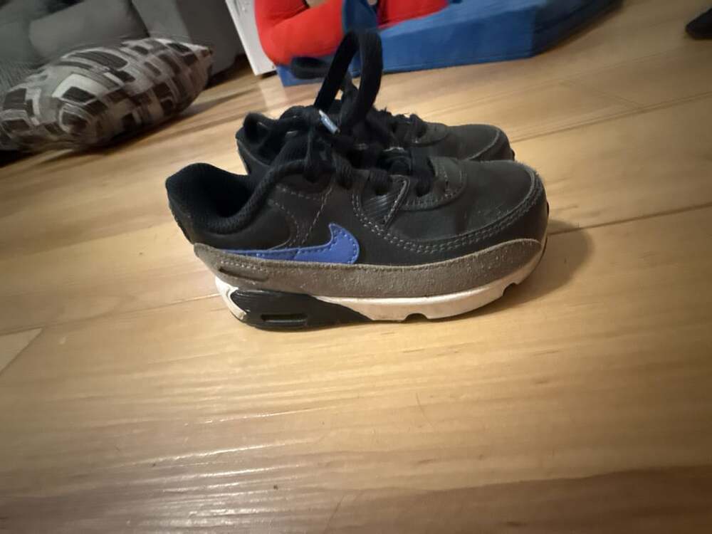 Nike Air Max 90 TD Toddler Shoes Black Smoke Grey CD6868-018 Size 8C